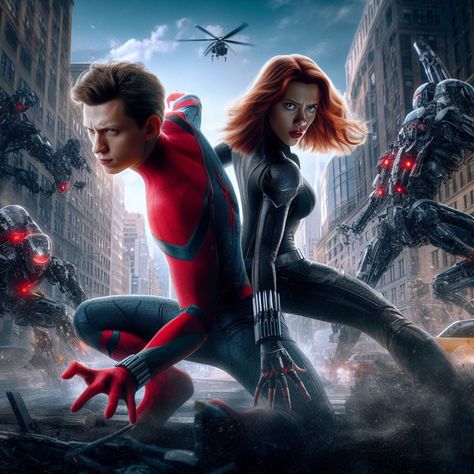 #TomHolland #ScarlettJohansson Spider Man And Black Widow, Marvel Friendship, Black Widow And Spiderman, Black Widow Wallpaper, Marvel Multiverse, Наташа Romanoff, Marvel Facts, Marvel Superheroes Art, Marvel Comics Wallpaper