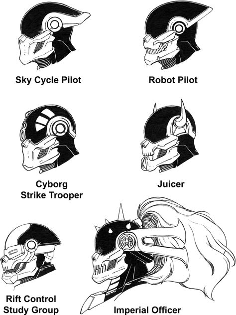 Scifi Mask Concept Art, Robot Head Concept Art, Cyberpunk Helmet Concept Art, Armor Side View, Fantasy Helmet Design, Mech Helmet, Mecha Helmet, Mask Design Drawing, Mask Concept Art