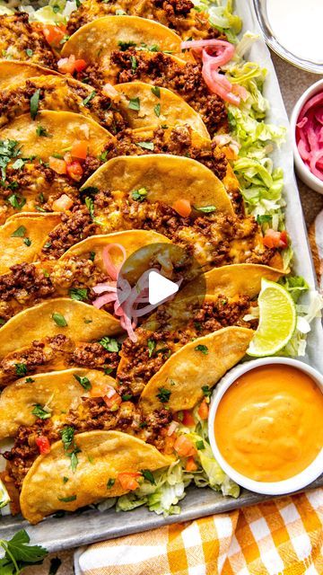 Tawnie Graham on Instagram: "@krolls_korner comment “recipe please” for the recipe! NEW Crispy Beef Tacos (Baked Not Fried!)🌮🌮
.
These Crispy Beef Tacos offer all of the crunchy goodness of a traditional taco but without all of the excess oil! Each taco is made with cheesy, seasoned ground beef nestled inside crispy taco shells. 😍You will love how easy they are to bring together and the simple-to-make chipotle crema to dip and dunk! Add all of your favorite taco toppings!🤸🏼‍♀️🤸🏼‍♀️💯💯✨✨
.
https://krollskorner.com/ingredient/beef-pork/crispy-beef-tacos/
.
#tacos #taconight #tacotaco #tacotuesday #tacosarelife🌮 #crispytacos #bakedtacos #beeftacos #easydinner #easydinnerideas #easyrecipeideas #weeknightdinner #krollskorner" Taco Recipes Ground Beef Easy Meals, Crispy Tacos Recipes, How To Make Tacos, Hardshell Tacos, Fried Tacos Recipe, Crispy Beef Tacos, Tawnie Graham, Tacos Baked, Krolls Korner