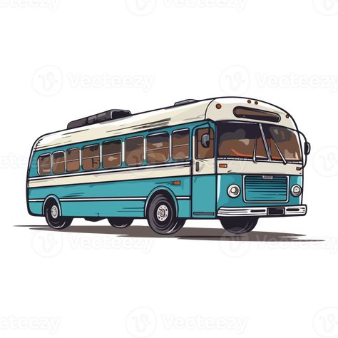 retro bus illustration Vector Bus, Bus Png, Bus Logo, Bus Illustration, Bus Clipart, Rosa Parks Bus, Rosa Park, Bus Cartoon, Bus Drawing