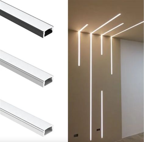 Small Office Design Interior, Led Aluminum Profile, Strip Bar, Led Profile, Small Office Design, Led House, Interior Led Lights, Aluminium Profile, Black Room