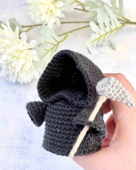 19 Halloween Crochet Designs To Make. Easy Spooky Crochet, Plauge Doctor Crochet, Crochet Scary Stuff, Spooky Crochet Bouquet, Plague Doctor Crochet Pattern Free, Crochet Grim Reaper Pattern Free, Spooky Crochet Plushies, Grim Reaper Crochet Pattern Free, Zombie Crochet Pattern Free