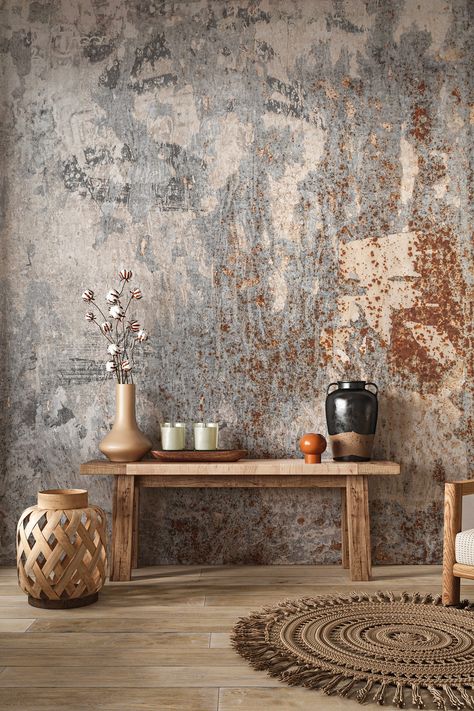 Enhance your space with our Gray Rustic Concrete wallpaper, offering an industrial wall mural aesthetic. This removable wallpaper provides a minimalist cement design that can be customized to your preferences, making it perfect for creating personalized wall art with ease using the peel and stick method. Welcome to our Etsy wallpaper store! We offer unique wallpapers with high-quality printing and vibrant colors, all thanks to our innovative HP Latex technology and eco-friendly inks. 🖼️ 𝐏𝐑𝐈? Rock Wall Interior Design, Interior Concrete Wall Ideas, Rustic Peel And Stick Wallpaper, Industrial Sheek Decor, Rustic Wall Design, Interesting Walls, Concrete Wall Finish, Industrial Wall Design, Micro Cement Wall