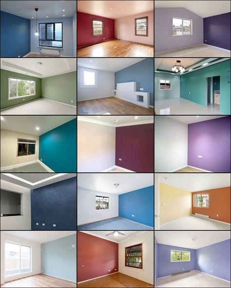 Homes - Amazing Colour Combination Ideas 😍🔥 One Color Wall, Ideas Para Pintar Paredes, Wall Paint Combination, Bedroom Wall Colour Combination, Room Color Ideas Bedroom, Wall Paint Colour Combination, Colour Combinations Interior, Room Paint Designs, Colorful Bedroom Design