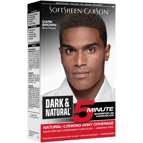 SoftSheen-Carson Dark 5 Minute Hair, Men's Hair Color, Hair Color For Men, Hair Color Dark Brown, Ammonia Free Hair Color, 5 Minute Hairstyles, The Mane Choice, Carols Daughter Products, Mens Hair Colour