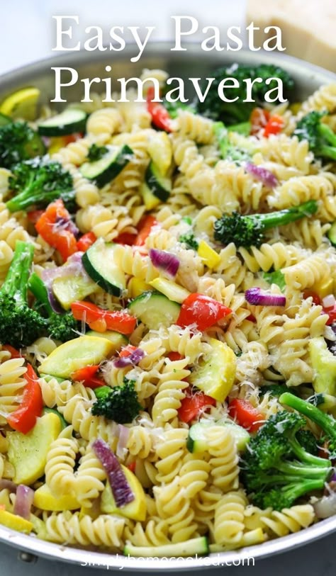 Sauteed Veggies And Pasta, Pasta Salads Vegetarian, Pasta With Fresh Vegetables, Rotini Pasta Recipes Vegetarian, Pasta And Vegetable Salad, Pasta Primavera Pioneer Woman, Easy Spring Pasta Recipes, Easy Pasta Dishes Vegetarian, Vegetarian Pasta Dishes Easy