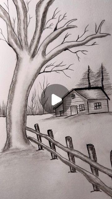 Uzma on Instagram: "Easy way to draw a Beautiful scenery #reels #art" How To Draw A Bridge Step By Step, Barn Drawing, Easy Scenery Drawing, Beautiful Scenery, To Draw, Drawings, On Instagram, Instagram, Art