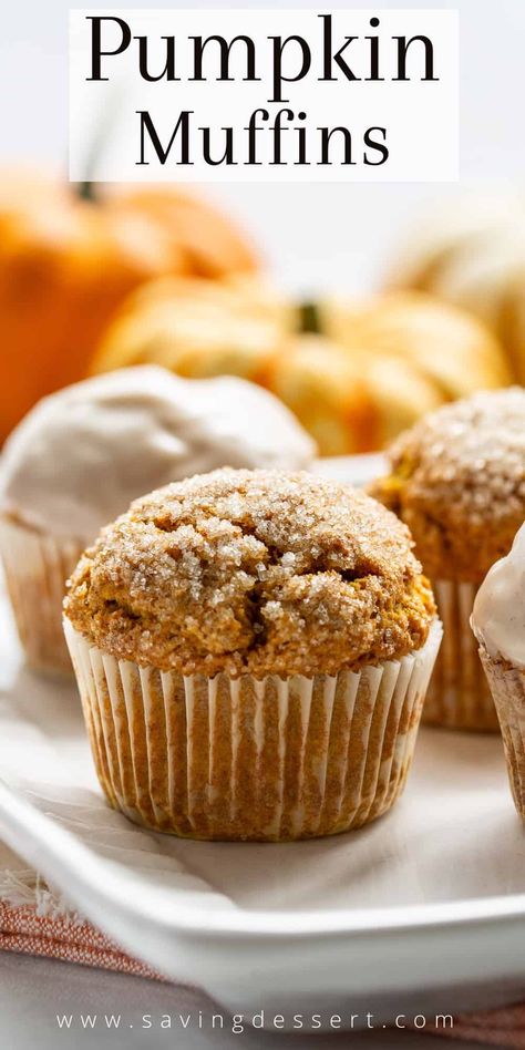 Easy no-mixer Pumpkin Muffin Recipe with loads of pumpkin spice, a moist, fluffy crumb and a light glaze for added sweetness. #pumpkinmuffin #easypumpkinmuffin #muffin #pumpkinrecipe #easypumpkinmuffinrecipe Butterscotch Muffins, Homemade Pumpkin Muffins, Molasses Bread, Best Pumpkin Muffins, Pumpkin Butterscotch, Molasses Muffins, Butter Muffins, Pumpkin Muffins Easy, Pumpkin Muffin Recipes