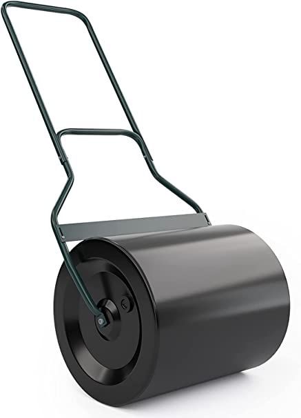 ARNOT Lawn Roller, Heavy-Duty Push/Tow Behind Water/Sand Filled Roller for Park, Garden, Yard, Ball Field, 16x20-Inch, 60L/ 16 Gallons, Black Lawn Roller, Lawn Rollers, Yard Tools, Steel Drum, Green Lawn, Garden Backyard, The Push, Lawn Care, Bar Design