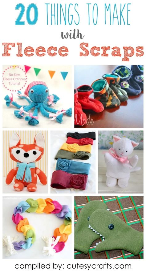 20 Adorable Things to Make with Fleece Scraps - Cutesy Crafts Things To Make With Fleece, Make A Tie Blanket, Fleece Scraps, How To Make A Tie, Fleece Sewing Projects, Fleece Crafts, Fleece Projects, Tie Blanket, Make A Tie