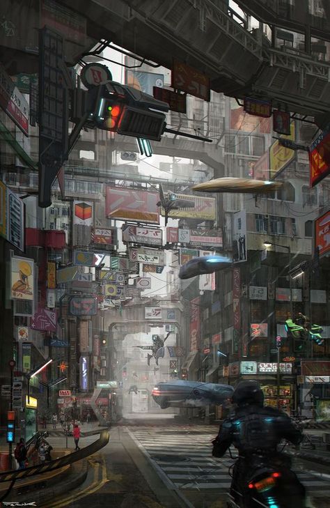 Signboards Ville Cyberpunk, Art Cyberpunk, Sci Fi Landscape, Arte Ninja, Sci Fi City, Sci Fi Environment, New Retro Wave, Cyberpunk Aesthetic, Cyberpunk City