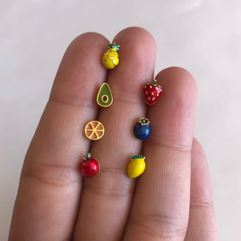 Etsy Stud Earrings, Fun Earrings Studs, Funky Stud Earrings, Dawn Jewelry, Cute Stud Earrings, Pineapple Earrings, Yucca Valley, Fruit Jewelry, Fruit Earrings