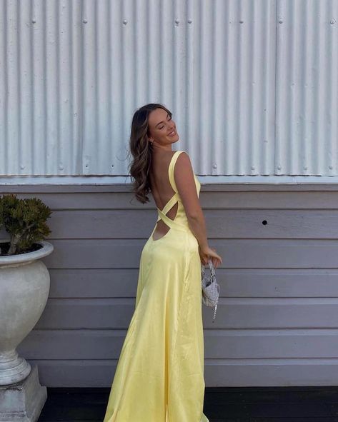 The best selling Iris Maxi Dress is everything and more 🥝 So gorg. Shop the look now! ⚡️ Yellow Formal Dress, Formal Dresses Australia, Dress Hire, Prom Dresses Yellow, Dresses Australia, Backless Prom Dresses, Backless Maxi Dresses, Shop The Look, Evening Gowns Formal