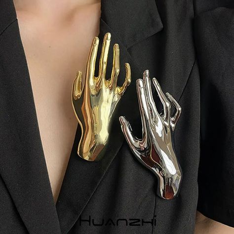 Smarter Shopping, Better Living! Aliexpress.com Hand Brooch, Hand Pin, Suit Pin, Hand Palm, Gold Brooches, Hand Shapes, Party Jewelry, Punk Fashion, Jewelry Party