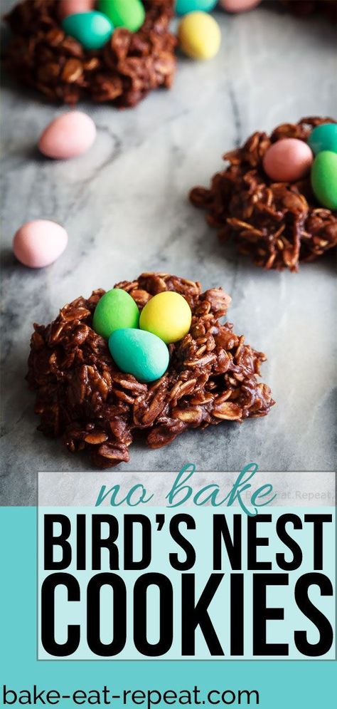 Bird Nest Cookies, Birds Nest Cookies, Haystack Cookies, Kid Desserts, Dessert Simple, Cookie Snack, Easter Baking, Oreo Dessert, Birds Nest