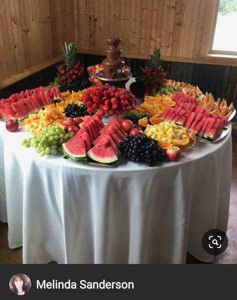 Fruit Bar Wedding Receptions, Sweet 16 Fruit Display, Quince Food Table Ideas, Fruit Trays For Weddings, Fruit And Dessert Table Ideas, Fruit Table Ideas Wedding, Wedding Fruit Table, Fruit Bar Wedding, Sweet 16 Food Ideas