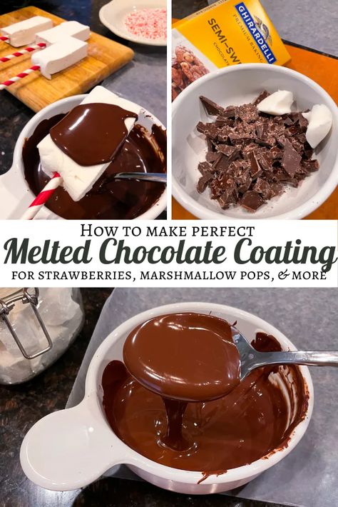 Perfect Chocolate Coating Best Melting Chocolate For Molds, Melting Chocolate With Coconut Oil, Chocolate Coated Marshmallows, Best Melting Chocolate For Dipping, Cake Pop Chocolate Coating, Best Chocolate For Melting, Dipping Chocolate Recipe That Hardens, How To Make Melted Chocolate For Dipping, Melting Chocolate Chips For Dipping