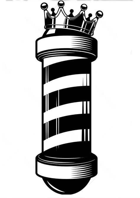 Barber Shop Tattoo Ideas, Barber Pole Tattoo Design, Barbering Logo, Barber Pole Drawing, Barber Tattoo Design, Barber Drawing, Barber Logo Design, Logo Barber, Barber Shop Logo