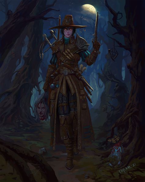 ArtStation - Madison - Commission Witches Art, Vampire Hunter, Face Characters, Demon Hunter, Witch Art, High Fantasy, Warhammer Fantasy, Fantasy Rpg, Sci Fi Art