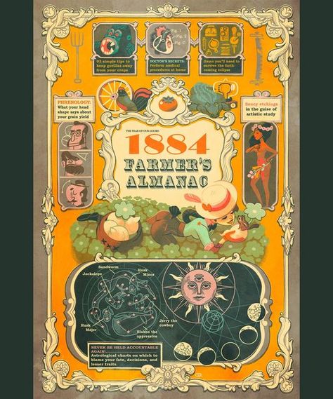 Glen Brogan on Instagram: "My second piece for the Covers show, The Farmer's Almanac. You know, just to have a piece that will connect with today's youth. Prints available at HCGart (dot) com" Almanac Design, Glen Brogan, Farmers Almanac, Farmer, Daisy, Paper Crafts, Illustrations, On Instagram, Quick Saves