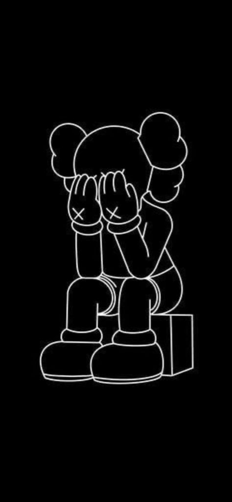 Kaws Iphone Wallpaper Hd, Kaws Design Art, Cute Kaws Wallpaper, Kaws Apple Watch Wallpaper, Kaws Graffiti, Kaws Black Wallpaper, Kaws Black And White Wallpaper, Black Kaws Wallpaper Aesthetic, Black Kaws