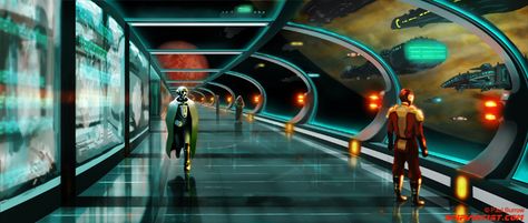 1 Starship Interior, Sci Fi Space Station, Space Station Interior, Scifi Environment, Scifi Interior, Interior Concept Art, Sci Fi Background, Sci Fi Architecture, Spaceship Interior