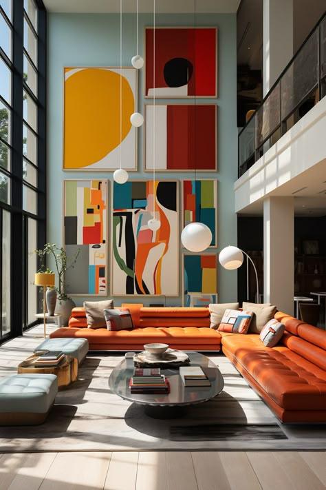 I'm getting a Basquiat vibe from this work of art, am I wrong? The mélange of textures makes this a collector's dream.} Interior Art Deco, Living Room Color Combination, Maximalist Interior, Office Designs, Grid Layouts, Style Deco, Eclectic Interior, Contemporary Interior Design, Interior Deco