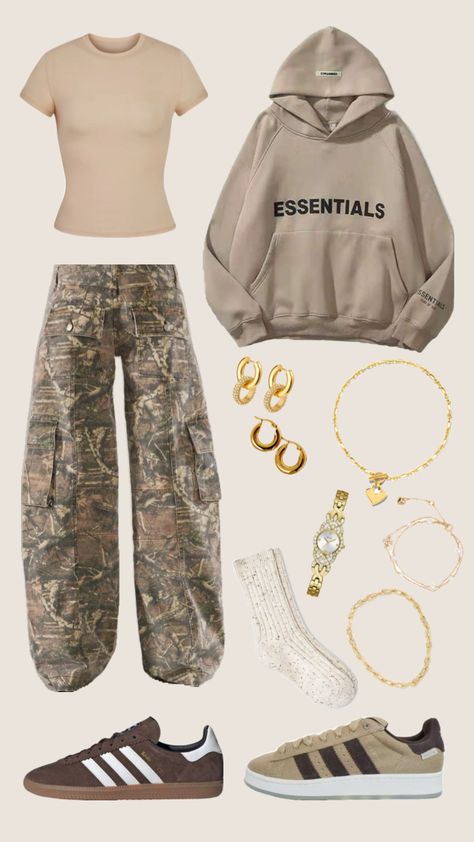 #essentials #camo #ootdinspo Street Style Outfits Casual, Simple Outfits For School, Camo Outfits, Casual Preppy Outfits, Outfit Inspo Casual, Trendy Outfits For Teens, Cute Lazy Day Outfits, Lazy Day Outfits, Simple Trendy Outfits