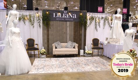 2019 Booth Design Awards, I-X Center January Show | Today's Bride Pros | Grow Your Ohio Wedding Business Wedding Expo Booth, Wedding Show Booth, Bridal Show Booths, Just Married Banner, Bridal Expo, Western Wedding Dresses, Wedding Expo, Show Booth, Cake Gallery