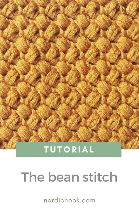 This free crochet tutorial shows how to make the bean stitch step-by-step. It includes detailed photo instructions. This stitch is very easy to make! The bean stitch is reversible and looks the same on both sides. The fabric turns our quite thick. Awesome Crochet Patterns, Mini Bean Stitch Crochet, Crochet Stitch Tutorial, Different Crochet Stitches, Awesome Crochet, Bean Stitch, Stitch Tutorial, Afghan Crochet, Tutorial Crochet