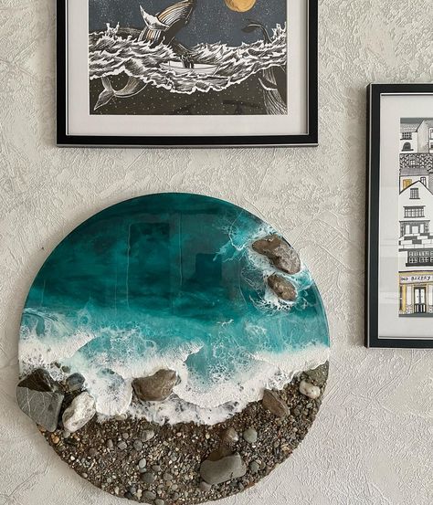 Resin Rock Art, Epoxy Ocean Art, Mountain Resin Art, Water Resin Art, Sea Resin Art, Beach Resin Art, Resin Beach Art, Resin Ocean Art, Candles Stand