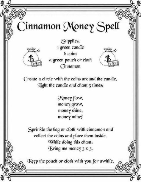 Cinnamon Money Spell {Printable Spell Page} – Witches Of The Craft® Alfabeto Viking, Money Spells Magic, Witchcraft Spells For Beginners, Hoodoo Spells, Money Spells That Work, Money Spell, Spells For Beginners, Magia Das Ervas, Luck Spells