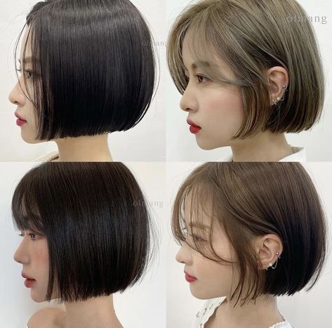 Japanese Short Hair Bob, Tomboy Hairstyles Short Thick Hair, Apple Cut Hair, Apple Haircut, Short Hair Chin Length, Short Hair Styles Korea, Aesthetic Haircut Ideas, Apple Cut Hairstyle, Short Hair Japanese