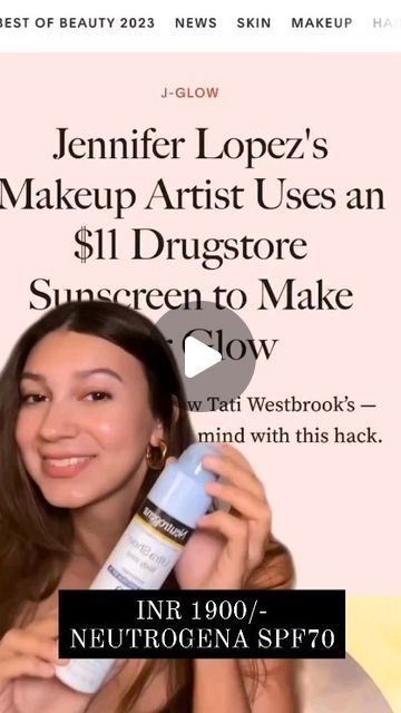 Neha Chaudhry - COSMO on Instagram: "NEUTROGENA ULTRA SHEER BODY MIST WITH SPF70
INR 1900/-
VIDEO CREDITS @globalbeautyfinds
.
TO ORDER DM/WATSAPP @9560460060 #viralmakeup #makeup #tiktokmakeup #importedmakeup #highendmakeup 

BODY SUNSCREEN SPRAY" Jennifer Lopez, Body Mist, Jennifer Lopez Makeup, Sunscreen Spray, Body Sunscreen, High End Makeup, Video Credits, New Skin, Skin Makeup