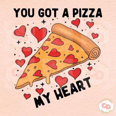 Valentine’s Day Cute Drawing, Pizza My Heart Valentine, Valentine’s Day Drawing, Valentines Day Drawings Art Ideas, Valentines Digital Art, Pizza Valentine, Valentines Day Pizza, Valentine Pizza, A Pizza My Heart