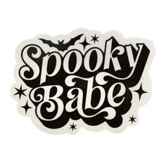 Spooky Babe Sticker. #stikers #stiker #art Halloween Journal Stickers, Spooky Stickers Aesthetic, Halloween Aesthetic Stickers, Spooky Logo Design, Spooky Season Stickers, Spooky Graphic Design, Halloween Sticker Ideas, Fall Stickers Aesthetic, Halloween Stickers Aesthetic