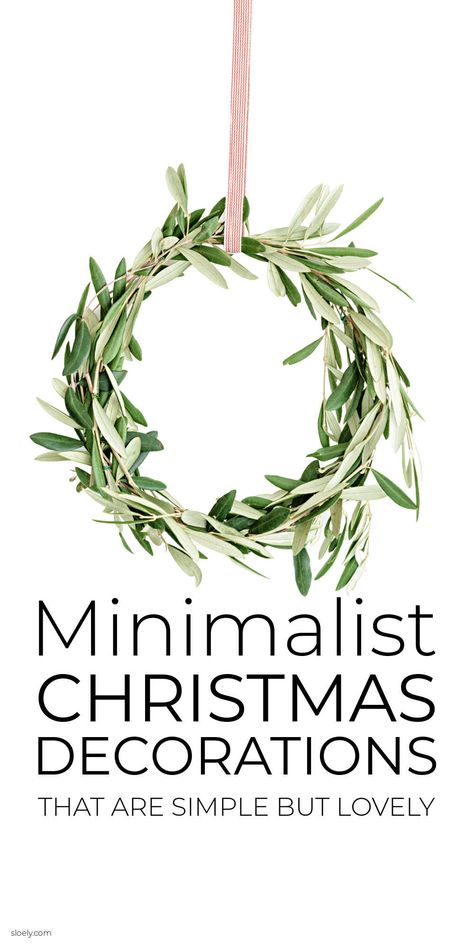 Minimalist Christmas decorations you can make quick and easily for simple but lovely Scandinavian inspired Christmas decor including minimalist Christmas wreaths, trees, ornaments & table decor. #minimlistChristmas #simplechristmasdecor #scandinavianchristmas #minimalistchristmasdecor Scandinavian Christmas Mantle Ideas, Minimalist Modern Christmas Tree, Minimal Christmas Outdoor Decor, Christmas Wreath Minimalist, Minimalism Christmas Decor, Simple Christmas Centerpiece Ideas, Scandinavian Xmas Decor, Christmas Decoration Minimalist, Minimalist Wreath Christmas