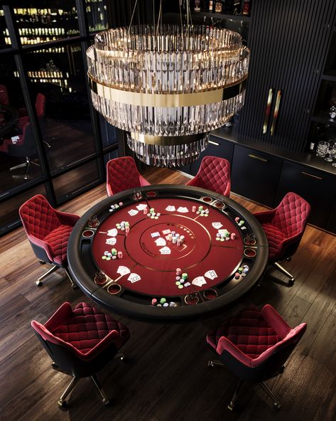 The Darian Poker Table is the perfect blend of strength and refinement for your gaming space. With its robust structure and elegant design, it brings a touch of sophistication to any entertainment room. Get your copy of the "Master the Game of Luxury" ebook and discover how to elevate your entertainment spaces with unparalleled sophistication. Link in bio! #luxurydesign #gamingfurniture #pokerroom #modernluxury #elegantentertainment #luxxuliving #interiordesign #lifestylebyluxxu Luxury Game Room, Casino Room, Gaming Space, Luxury Living Room Decor, Gaming Furniture, Poker Room, Luxury Rooms, Luxurious Design, Entertainment Room