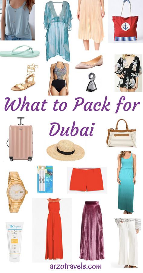 What to pack for Dubai. The stylish way. United Arab Emirates. Fashion, What do I need for Dubai What To Pack For Dubai, What To Wear In Dubai, Dubai Holiday, Abu Dhabi Travel, Things To Pack, Dubai Outfits, Dubai Holidays, Dubai Vacation, Travel Clothes