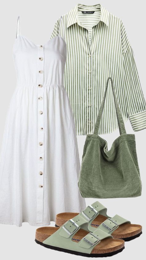 #green #greenaesthetic #summeraesthetic #modestfashion #sundress #dress #modest #churchoutfit #beach #outfit #sagegreen #summeroutfit #spring #teacheroutfit Casual Church Outfit, Cozy Fall Sweater, Church Outfit Casual, Modest Girly Outfits, Fall Necklace, Fall Wardrobe Staples, Sweaters Fall, Modest Casual Outfits, Church Outfit