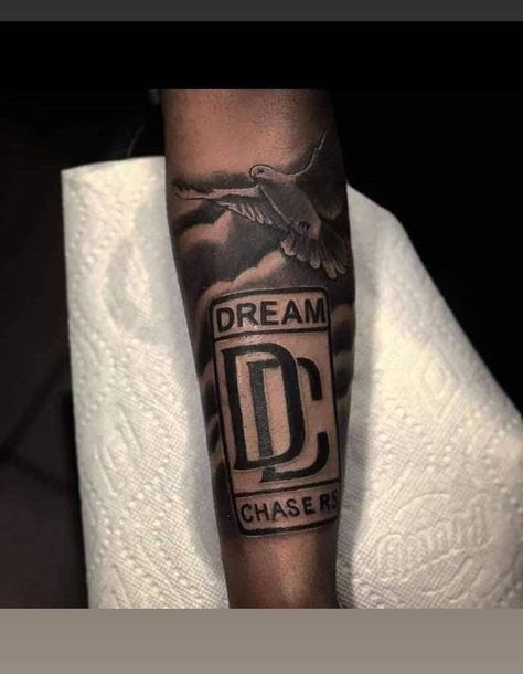 Dreamchasers Tattoo Men, Dream Chaser Tattoo For Men, Dream Chasers Tattoo, Bentley Tattoo, Dream Chaser Tattoo, Forearm Tattoo Men Sleeve, Tattoo Men Sleeve, Dc Tattoo, Sleeve Tattoos For Guys