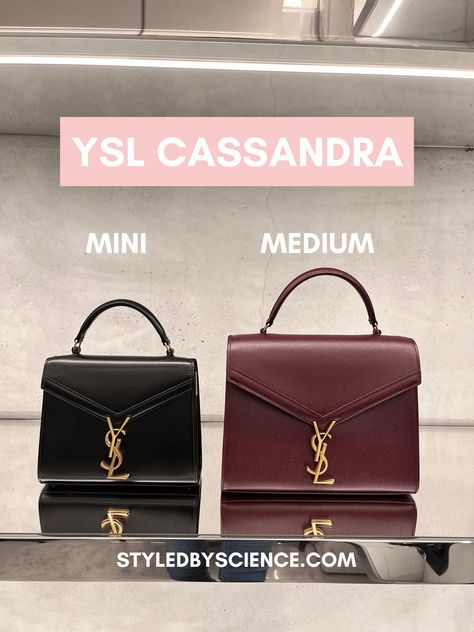 YSL Cassandra Top Handle Handbag - Mini vs Medium Comparison Must Have Luxury Bags, Ysl Cassandra Mini, Ysl Cassandra Bag, Ysl Cassandra, Stock Tips, Dream Bags, Feminine Fashion, Medium Sized Bags, Top Handle Handbags