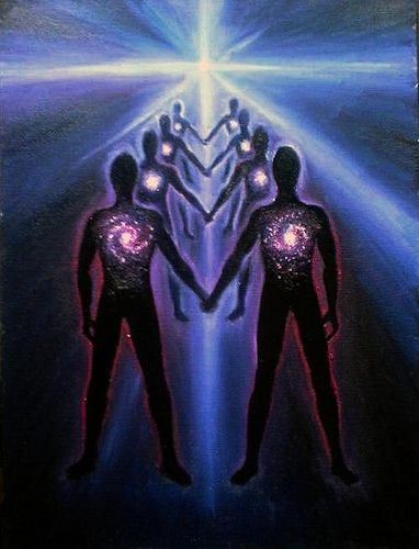 Energy Art, We Are All Connected, Spiritual Artwork, Spiritual Connection, Visionary Art, Ethereal Art, Spiritual Art, Two People, Spiritual Awakening