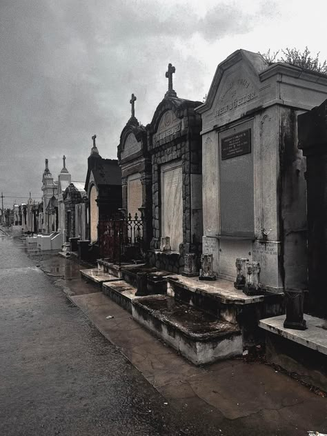 Spooky New Orleans Aesthetic, New Orleans Dark Aesthetic, New Orleans Cemeteries Photography, New Orleans Cemetery, New Orleans Cemeteries, Southern Gothic Cemetery, Darkest Hour, Southern Gothic, Historical Sites