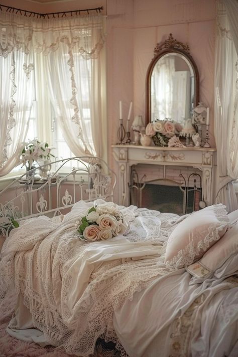 17 Victorian Bedroom Interior Ideas For Your Inspiration! - My Decor Inspo French Room Ideas, Victoria Bedroom Ideas, Small Victorian Bedroom Ideas, Victorian Themed Bedroom, Victorian Girls Bedroom, Vintage Room Ideas Bedroom, Victorian Room Ideas, Victorian Era Bedroom, Victorian Rooms Bedrooms