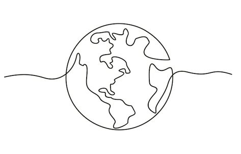 Simple Globe Tattoo, Globe Line Art, Earth Line Art, World Map Minimalist, World Map Line Art, World Map Graphic, Globe Outline, World Outline, Globe Drawing