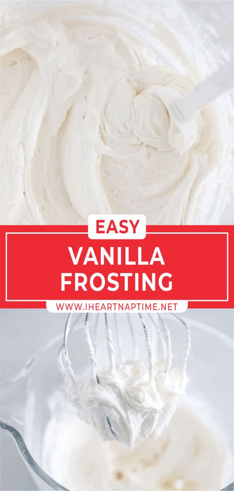 Big Batch Frosting Recipe, Easy Vanilla Frosting Simple, Easy Spreadable Frosting, Homemade Cake Frosting Easy, Light Vanilla Frosting, Best Vanilla Frosting Recipe, Vanilla Frosting Recipe For Cake, Easy Frosting For Cake, White Frosting Recipe For Cake