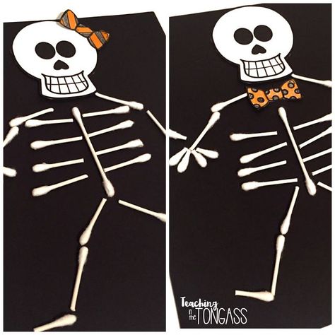 Halloween Writing Activities, Skeleton Craft, Classroom Halloween, Halloween Class Party, Halloween Kindergarten, Halloween Writing, Halloween Crafts For Toddlers, Carte Halloween, Halloween Classroom