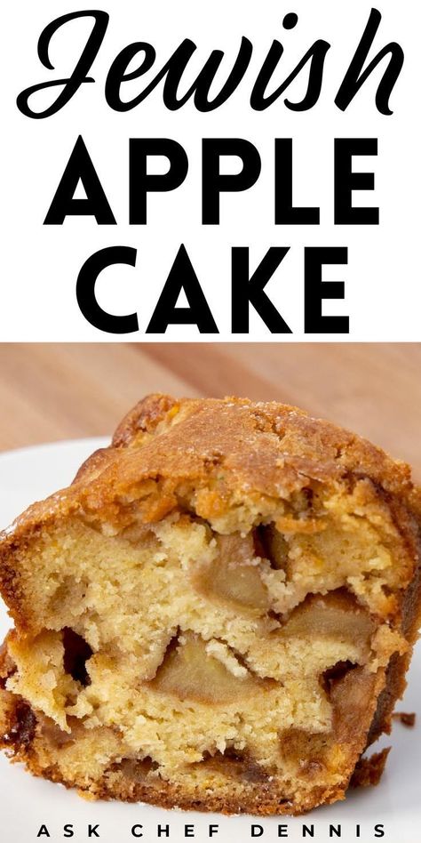 You have to try this classic American recipe from Chef Dennis! This apple cake is moist, sweet, and so delicious. It is a great dessert to serve at a family get-together, holiday, as breakfast, or a weeknight treat! Try this easy Jewish apple cake recipe this weekend. Jewish Apple Honey Cake, Apple Jewish Cake Recipe, Jewish Apple Cake Recipe Rosh Hashanah, Jewish Apple Cake 12 Tomatoes, Easy Jewish Apple Cake, Jazz Apple Recipes, Rosh Hashanah Apple Cake, Apple Crunch Cake Recipe, Jewish Apple Cake With Orange Juice