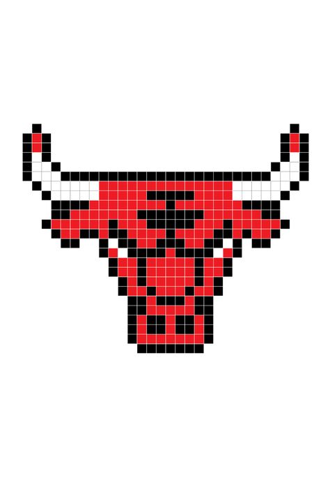 Cool Easy Pixel Art, Pixel Art Characters Easy, Bull Pixel Art, Pixel Beads Ideas, Pixel Art Ideas Creative, Easy Pixel Art Ideas, Pixel Art Logo, Pixel Art Animals, Pixelated Art